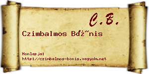 Czimbalmos Bónis névjegykártya